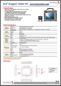 8.4 -ID80- Ultra Rugged Tablet -R08IH8M-RTU1GP
