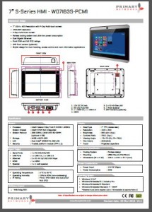 Multi-touch panel PC S – series HMI (slim design) 7′ S – series HMI