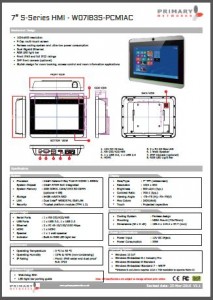Multi-touch panel PC S – series HMI (slim design) 7′ S – series HMI